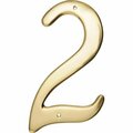 Hillman Hillman Group 847044 4 in. Brass Nail-On Traditional House Number 2   - 3 per Pack 3 Piece 847044